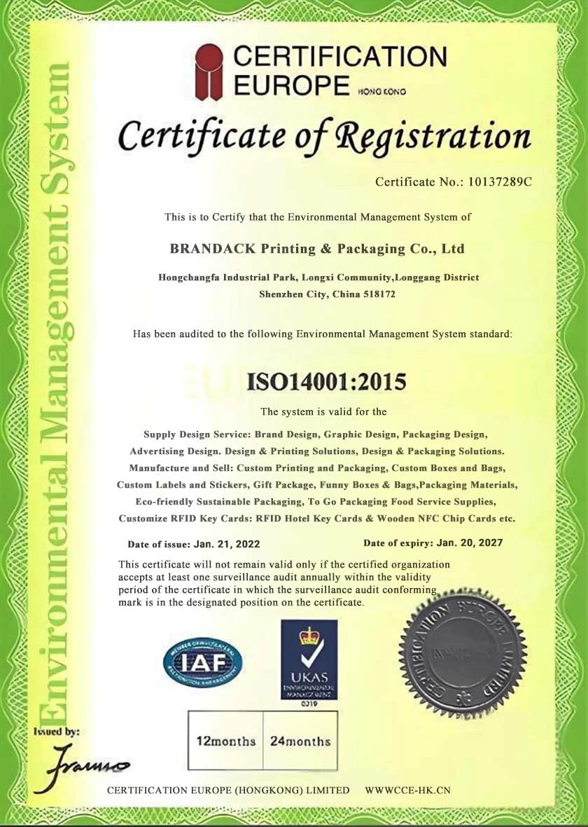 Giấy chứng nhận Đăng k&yacute; Hệ thống Quản l&yacute; M&ocirc;i trường ISO 14001:2015